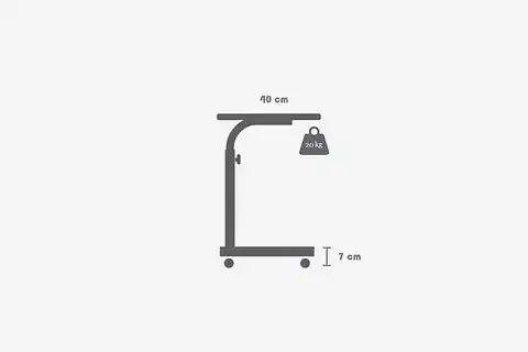 YÜKSEKLİK AYARLI LAPTOP SEHPASI, ÇAM BEYAZ, 60X40