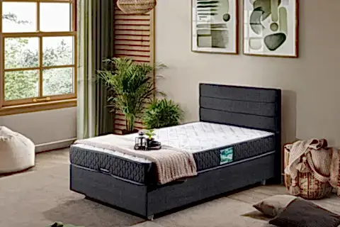 SOFİA BAZA BAŞLIK LETTO YATAK SETİ, ANTRASİT, 90X190