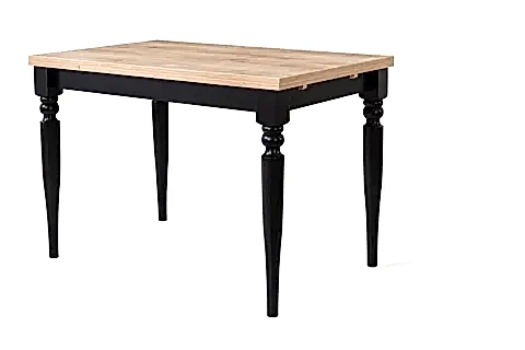 ADA ÇİZİLMEZ AÇILIR MUTFAK MASASI, MEŞE SİYAH, 80X120