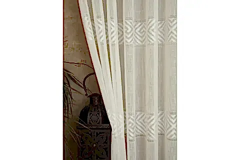 VRC DESEN KETEN ORTA SIK PİLE TÜL PERDE, EKRU, 100X260