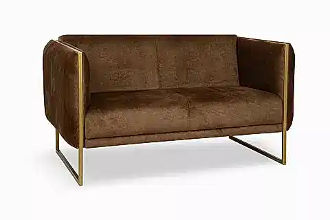 FORSİT OFİS PRİZMA GOLD METAL AYAKLI ÜÇLÜ KANEPE, KAHVE