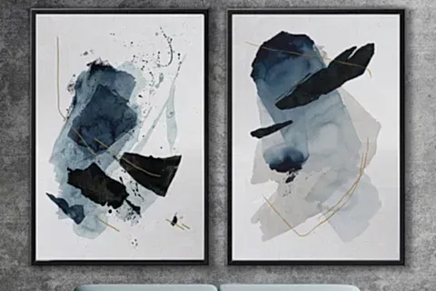 AHŞAP TRAVERTEN DOKULU SOYUT RESIM TABLO, 60X90, 27 2'Lİ