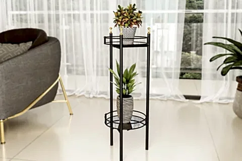 BİNO SAKSILIK BAHÇE BALKON STANDI, 2 KATLI, SİYAH