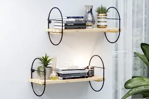 BİNO İKİLİ DUVAR RAFI, SİYAH KAHVE