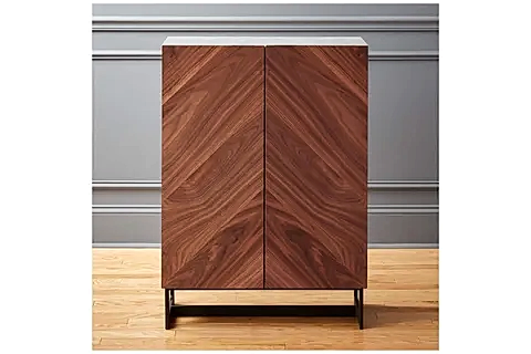 LİVİRA MERMER DETAYLI AHŞAP DOLAP, KAHVERENGİ