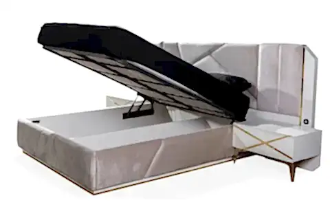 DİAMOND BAZALI KARYOLA, KREM, 160X200