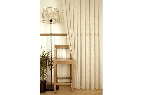 NOPELİ KETEN SIK PİLE TÜL PERDE, BEJ RENGİ, 100X260