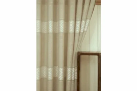 VRC DESEN KETEN SIK PİLE TÜL PERDE, BEJ RENGİ, 100X260