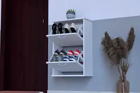 UMAY ASMA 52 CM 2 DÜŞER KAPAKLI AYAKKABILIK, BEYAZ