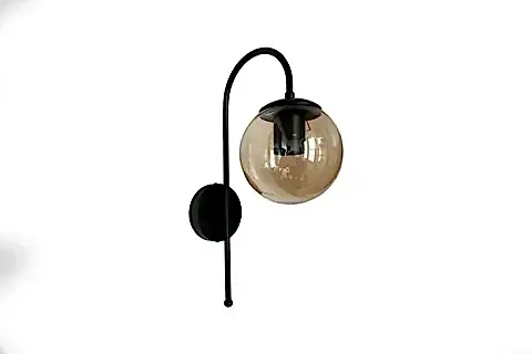 MODERN DUVAR APLİK, BAL CAMLI, SİYAH GÖVDELİ