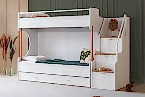 VİTA BOHEM RANZALI GENÇ ODASI TAKIMI, BEYAZ, 4 KAPAKLI