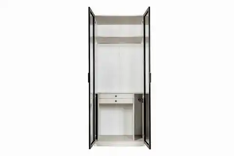 PANDORA GİYİNME DOLABI PANTOLONLUKLU MODÜL, KUMTAŞI, CAM KAPAK