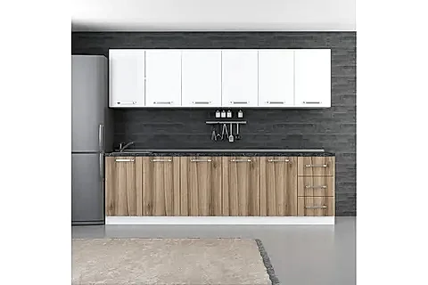 MİNAR ASYA 275 CM MUTFAK DOLABI BEYAZ DORE 275-D1