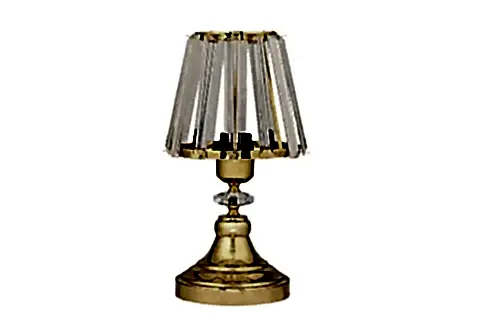 EVLİGHT KRİSTAL GÖVDELİ ABAJUR, TAŞLI, GOLD