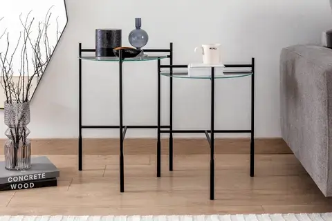 CLAİRE SİYAH ZİGON SETİ, DÜZ CAM