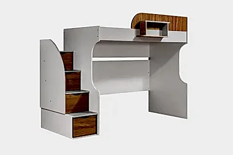 LİTERA RANZA DOLAP ÇALIŞMA MASASI, BEYAZ KOYU CEVİZ