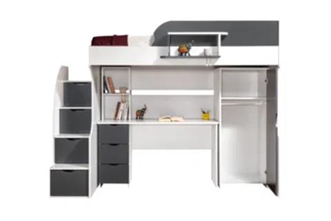 LİTERA RANZA DOLAP ÇALIŞMA MASASI, BEYAZ ANTRASİT