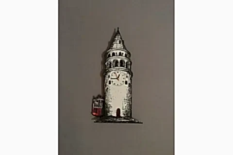 GALATA KULESİ DEKORATİF SARKAÇLI DUVAR SAATİ