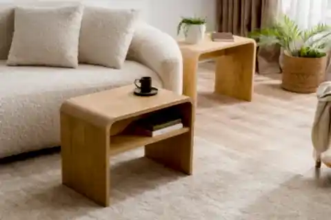 GİRONA İKİLİ C SEHPA TAKIMI, MEŞE