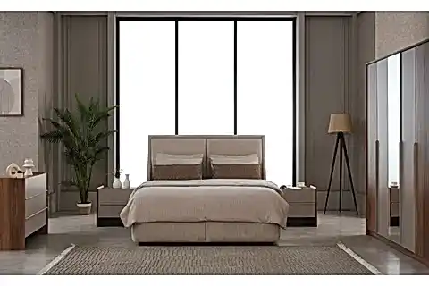 MONARCH YATAK ODASI TAKIMI, AYNALI, 5 KAPAKLI