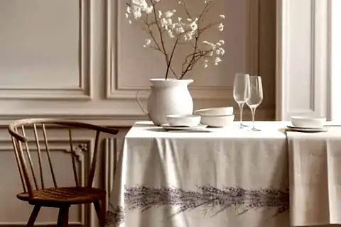 LAVANTA BUKETİ PAMUK MASA ÖRTÜSÜ, 100X100 CM