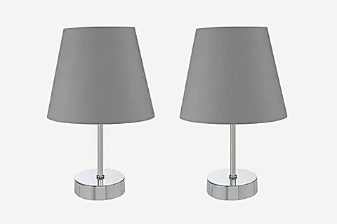 EVLİGHT ÜÇLÜ SET KROM ABAJUR ANTRASİT