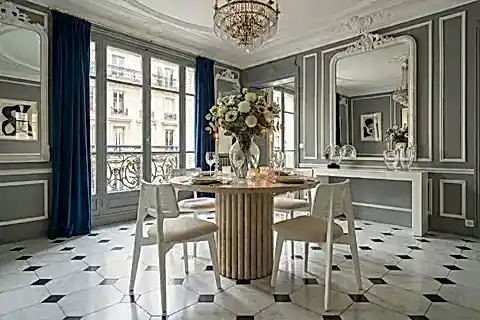 MORENA TRAVERTEN DOKULU MASA TAKIMI, BEYAZ, 100X100