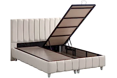 NARVA BAZA BAŞLIK VE REAL PEDLİ YATAK SETİ, KREM, 90X190