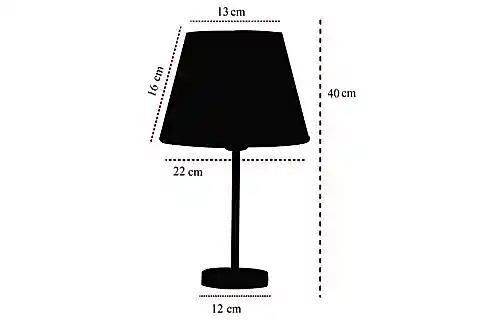 EVLİGHT BLACK TEKLİ ABAJUR METAL MASA LAMBASI,  SİYAH