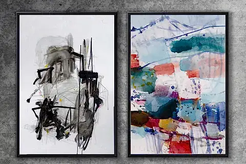 AHŞAP TRAVERTEN DOKULU SOYUT RESIM TABLO, 60X90, 21 2'Lİ