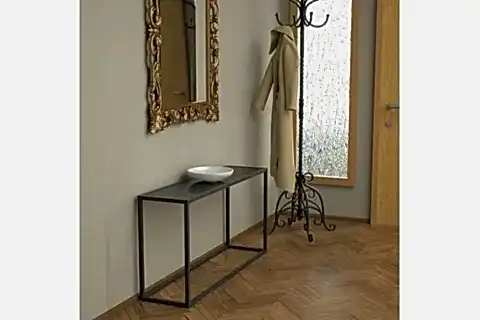 POTRİCA METAL DRESUAR, SİYAH AYAK AYNA TABLA