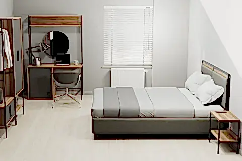 MODULAGO OTEL KOMODİN, İKİLİ, ANTRASİT CEVİZ