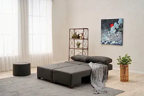 PERENNA YATAKLI ÜÇLÜ KOLTUK, KETEN, ANTRASİT