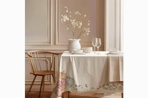 RENKLİ BALKABAĞI PAMUK MASA ÖRTÜSÜ, 100X100 CM