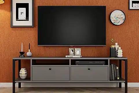 ALALUNA METAL AYAKLI TV ÜNİTESİ, ANTRASİT, 160 CM