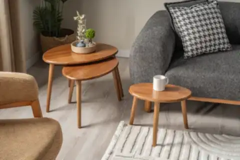 VALENS KAYIN AHŞAP SEHPA TAKIMI, CEVİZ