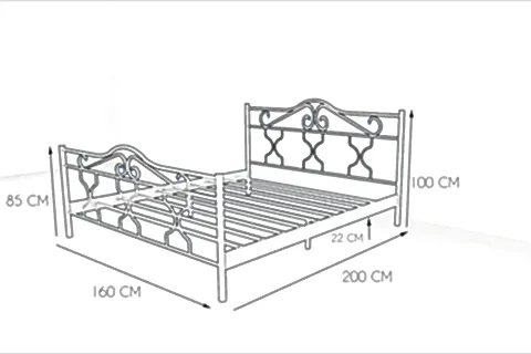 GM 301 GOLD METAL KARYOLA, BEYAZ, 160X200