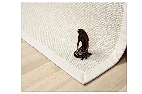 BORDÜRLÜ HASIR DOKULU SİSAL MAKİNE HALISI, KREM, 80X150