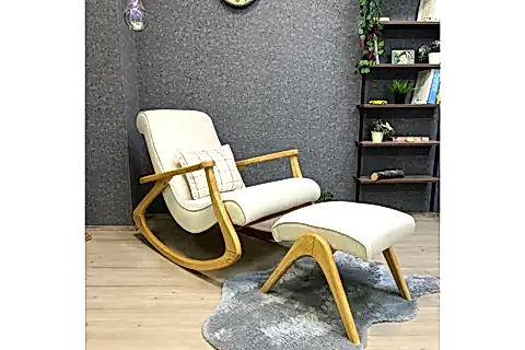 EKOL SALLANAN SANDALYE, KREM, DİŞBUDAK, NATUREL AYAK