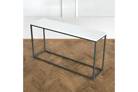 POTRİCA METAL DRESUAR, SİYAH AYAK, BEYAZ LAKE TABLA