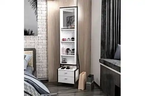 ELEGANTE AYNALI TAKI DOLABI, ÇEKMECELİ, BEYAZ