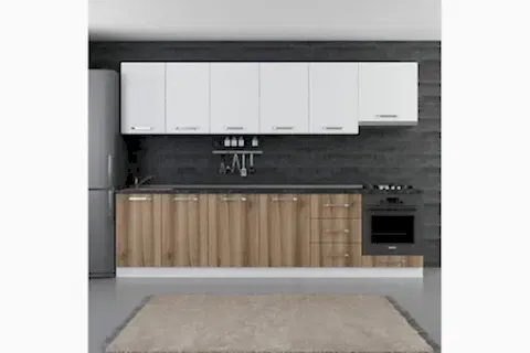 MİNAR BADE 300 CM MUTFAK DOLABI BEYAZ DORE 300-D6