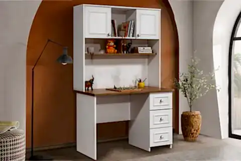 LAURA ÜNİTELİ ÇALIŞMA MASASI, BEYAZ CEVİZ