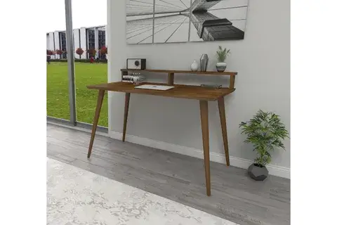 WOODFACE KELLY DOĞAL AHŞAP ÇALIŞMA MASASI, CEVİZ