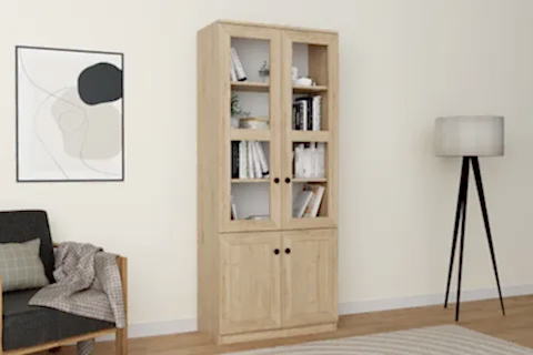 LİSA VİTRİN ÇOK AMAÇLI DOLAP, 4 KAPAKLI, SAFİR MEŞE