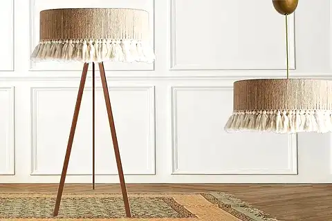 EVLİGHT İKİLİ SET JÜT PÜSKÜLLÜ AVİZE VE LAMBADER