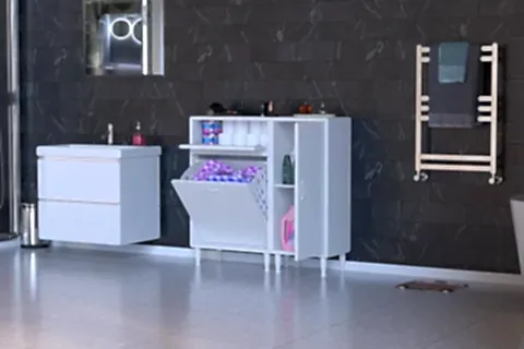 YENİCE BANYO DOLABI, 65 CM 1 GENİŞ SEPETLİ, 100 CM