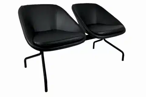 GOLDSİT ALTO İKİLİ BEKLEME KOLTUĞU, ANTRASİT DERİ