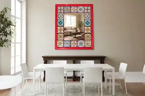 COLORS EL YAPIMI MASİF AHŞAP AYNA