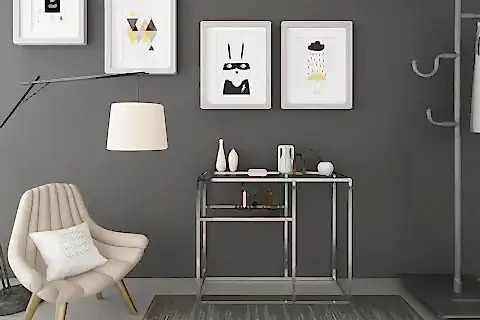 LUMİNA METAL DRESUAR PİRİNÇ AYAK ŞEFFAF CAM TABLA